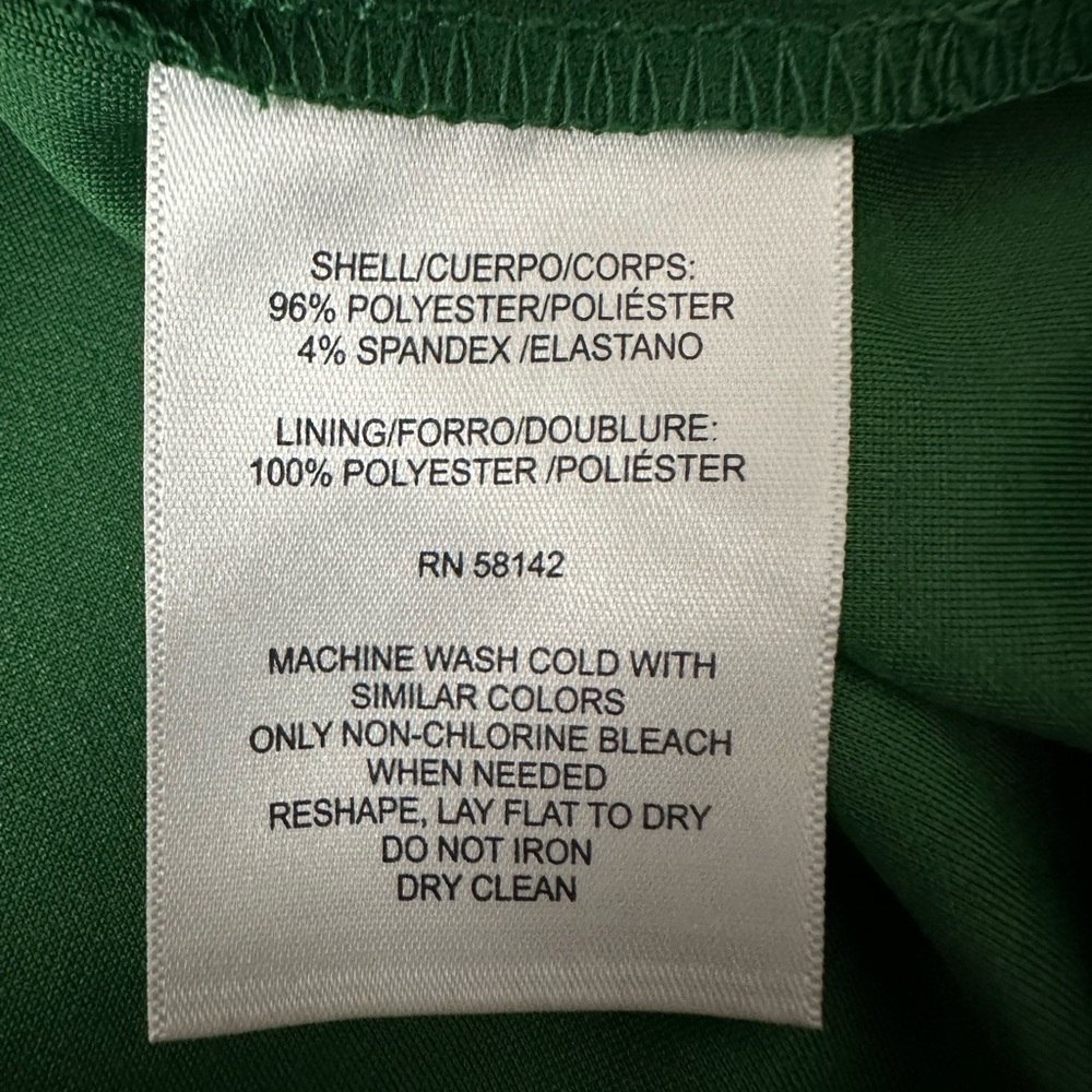 NWT Maggy London Women’s Short Sleeve Neck Tie Green Midi Dress Size 2 - Picture 7 of 9